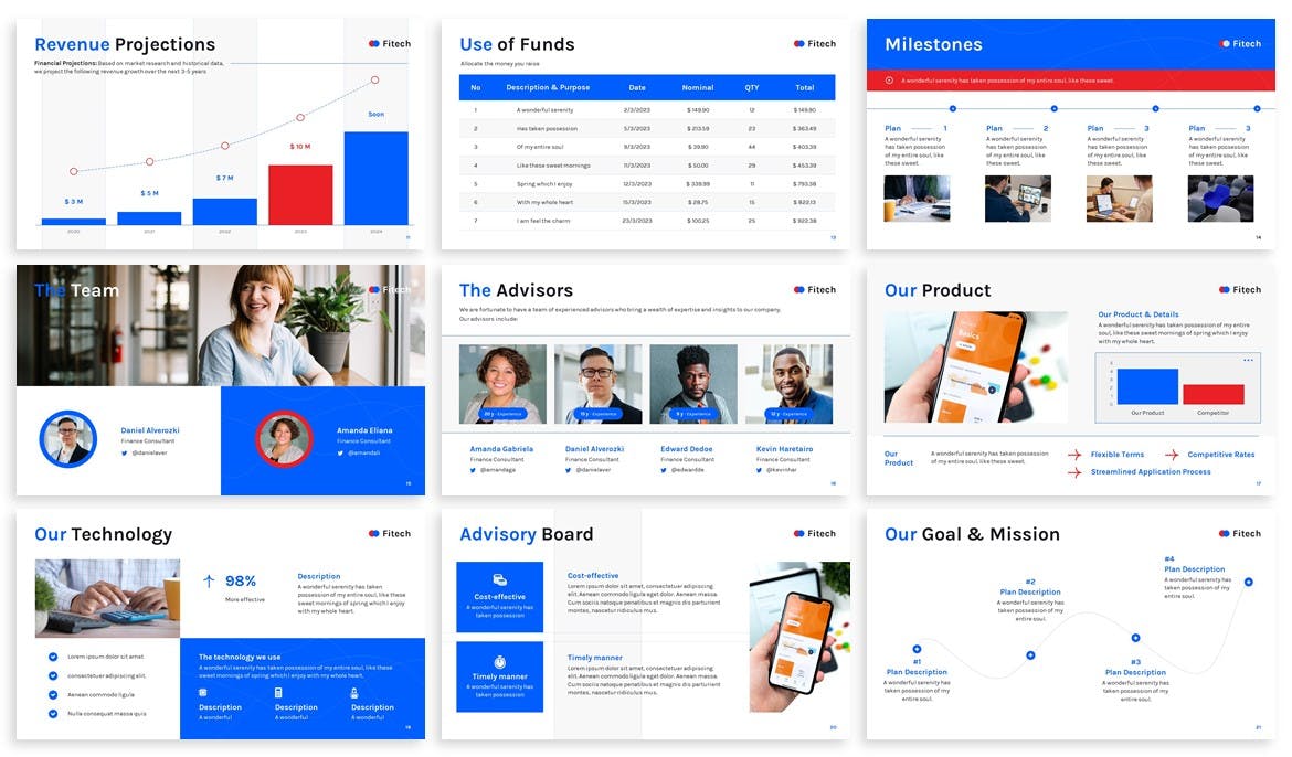 智能投资与财务规划Google幻灯片模板下载 Fitech &#8211; Finance Google Slides Template