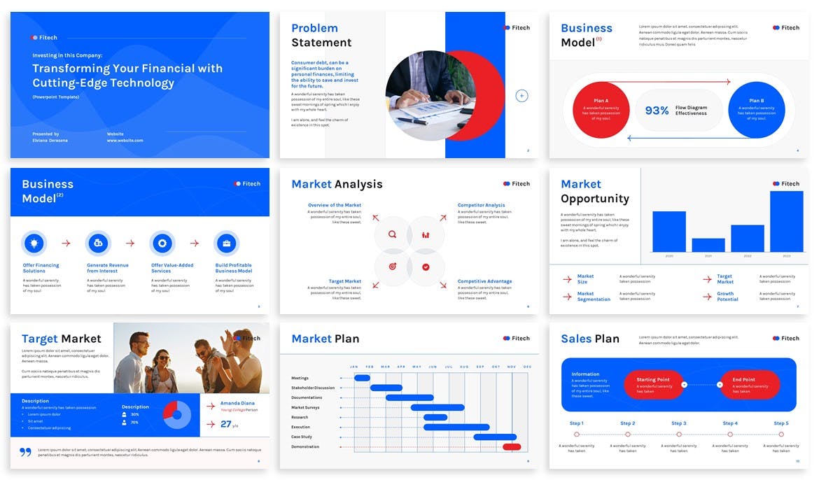 智能投资与财务规划Google幻灯片模板下载 Fitech &#8211; Finance Google Slides Template