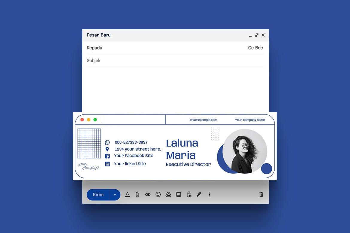 极简优雅设计的电子邮件签名模板 Signature Email With Minimalist Elegant Design