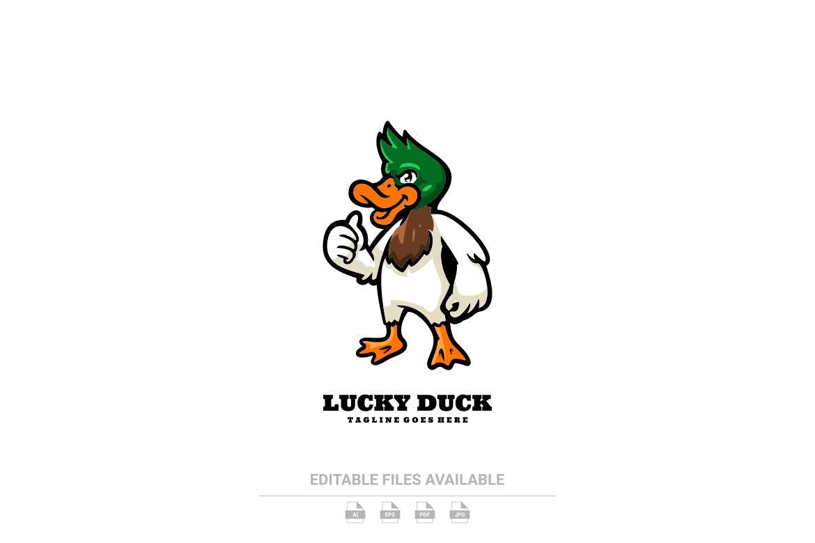 幸运鸭战队/企业Logo标志矢量模板 Lucky Duck