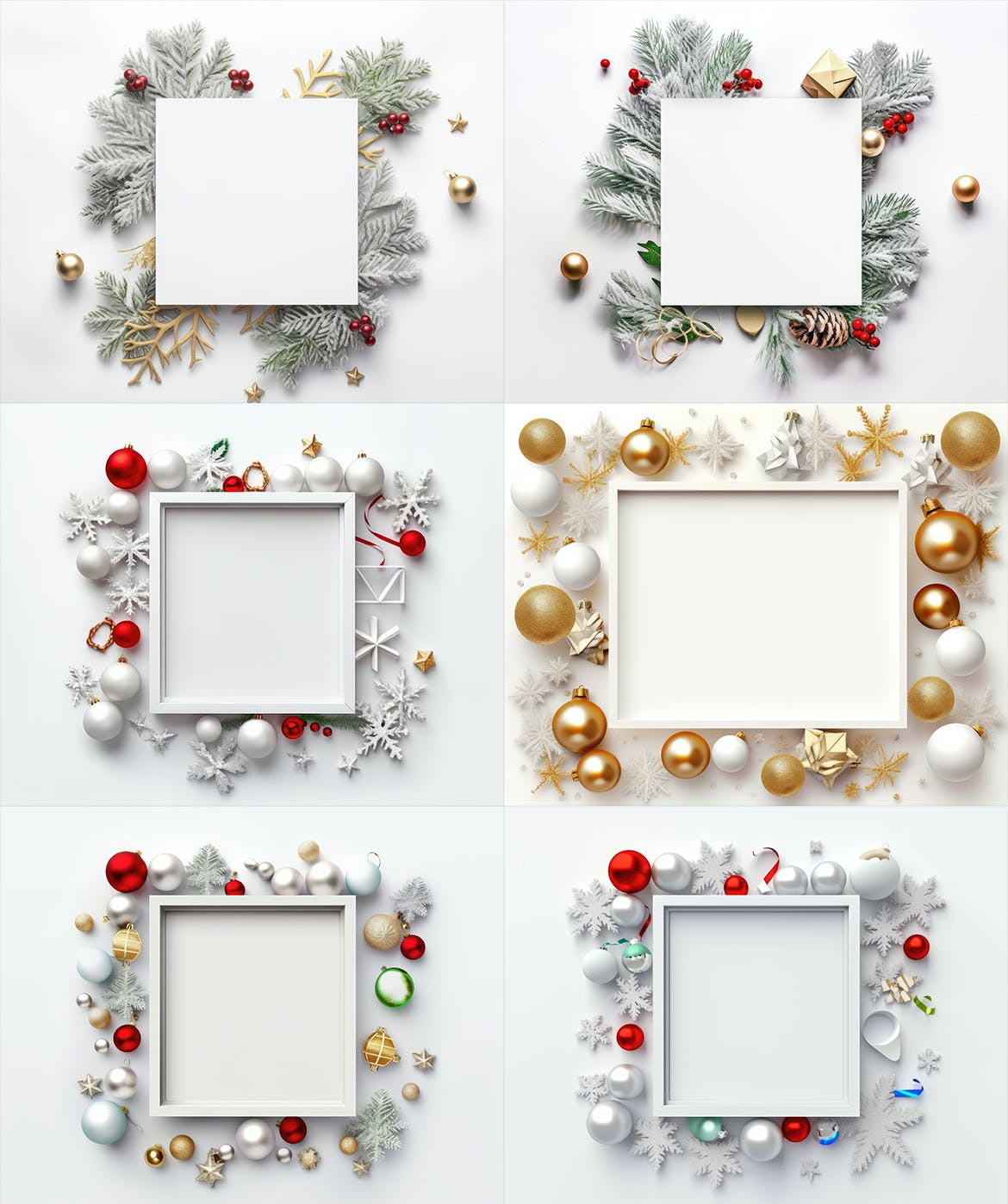 圣诞装饰元素背景图片素材 Christmas White Wooden Table &amp; Decorative Elements