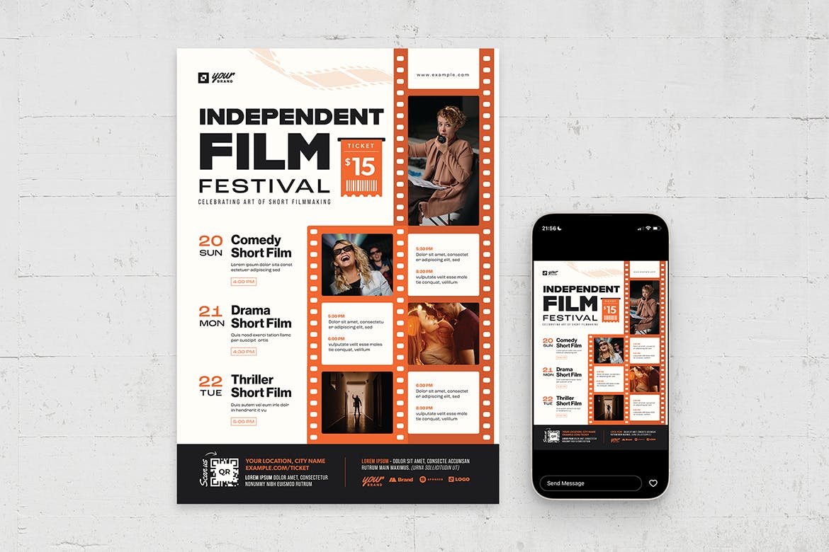 电影节海报模板 Film Festival Poster Template