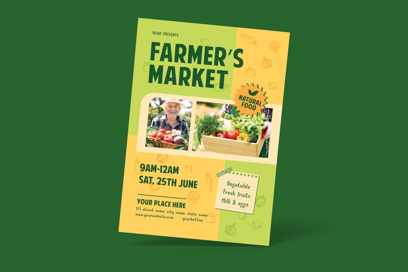 农贸市场宣传传单模板 Farmer Market Flyer