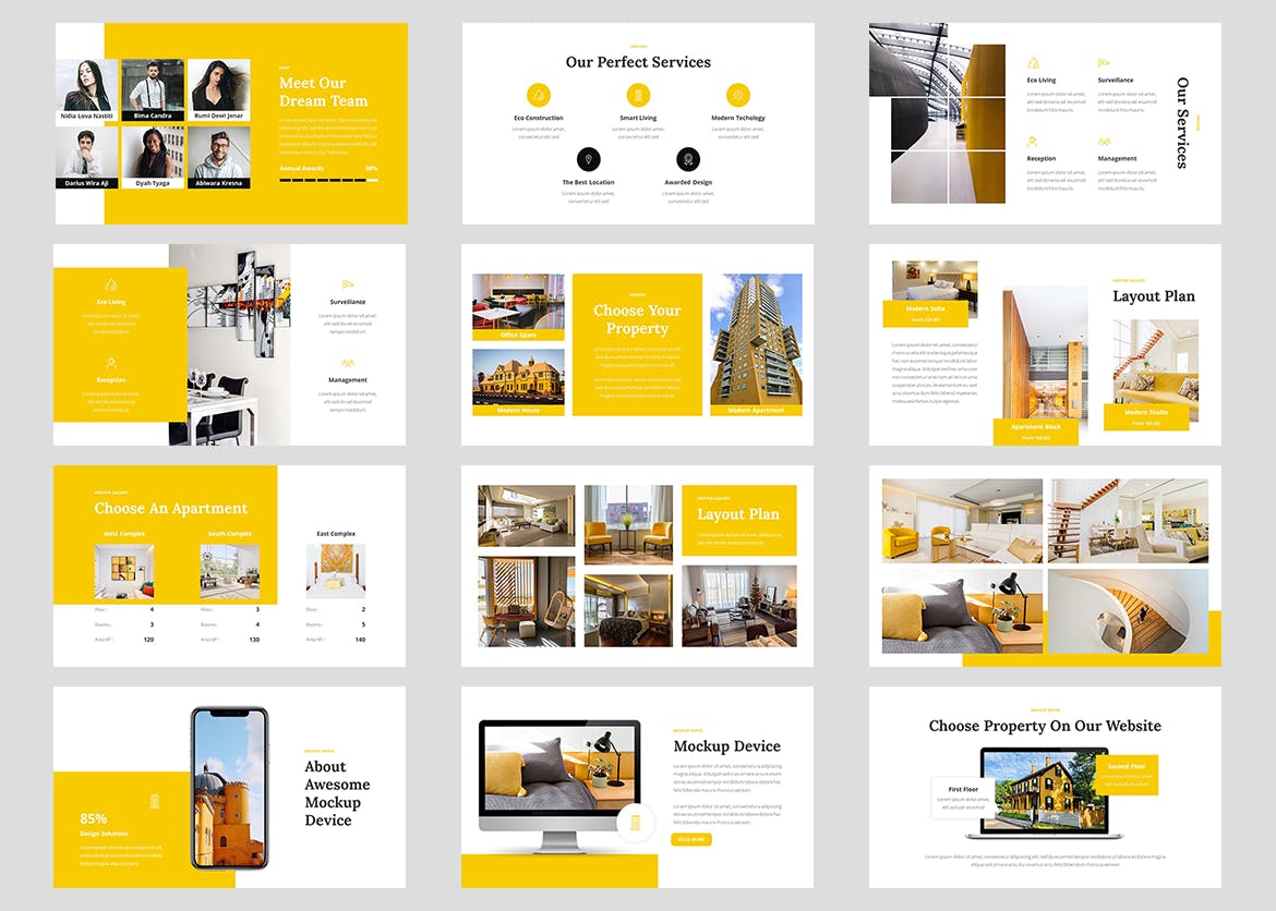 品质生活地产公寓谷歌幻灯片创意模板 Hostate – Single Property Google Slides Template