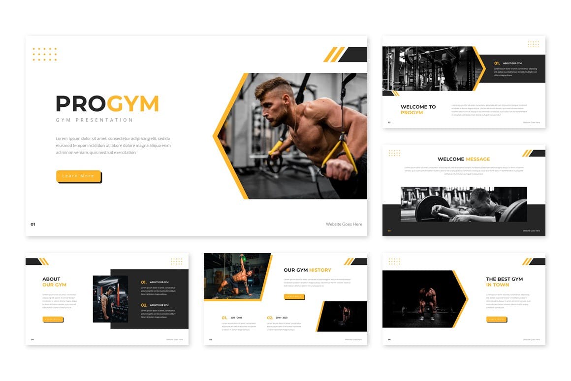 健身房环境与用户体验设计Google幻灯片模板下载 Progym &#8211; Gym Google Slides