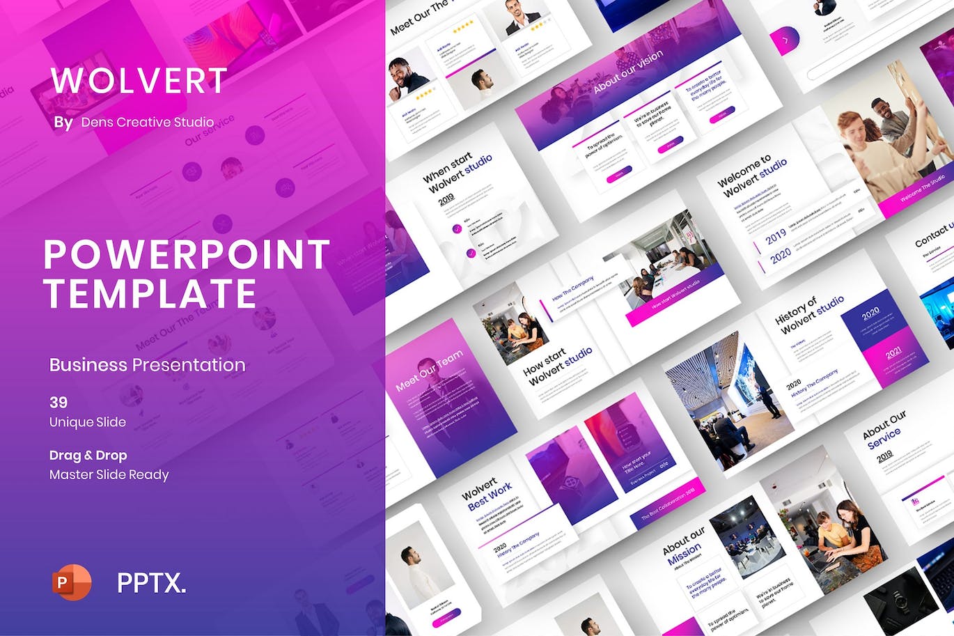 有效商业营销PowerPoint演示文稿模板 Wolvert – Business PowerPoint Template