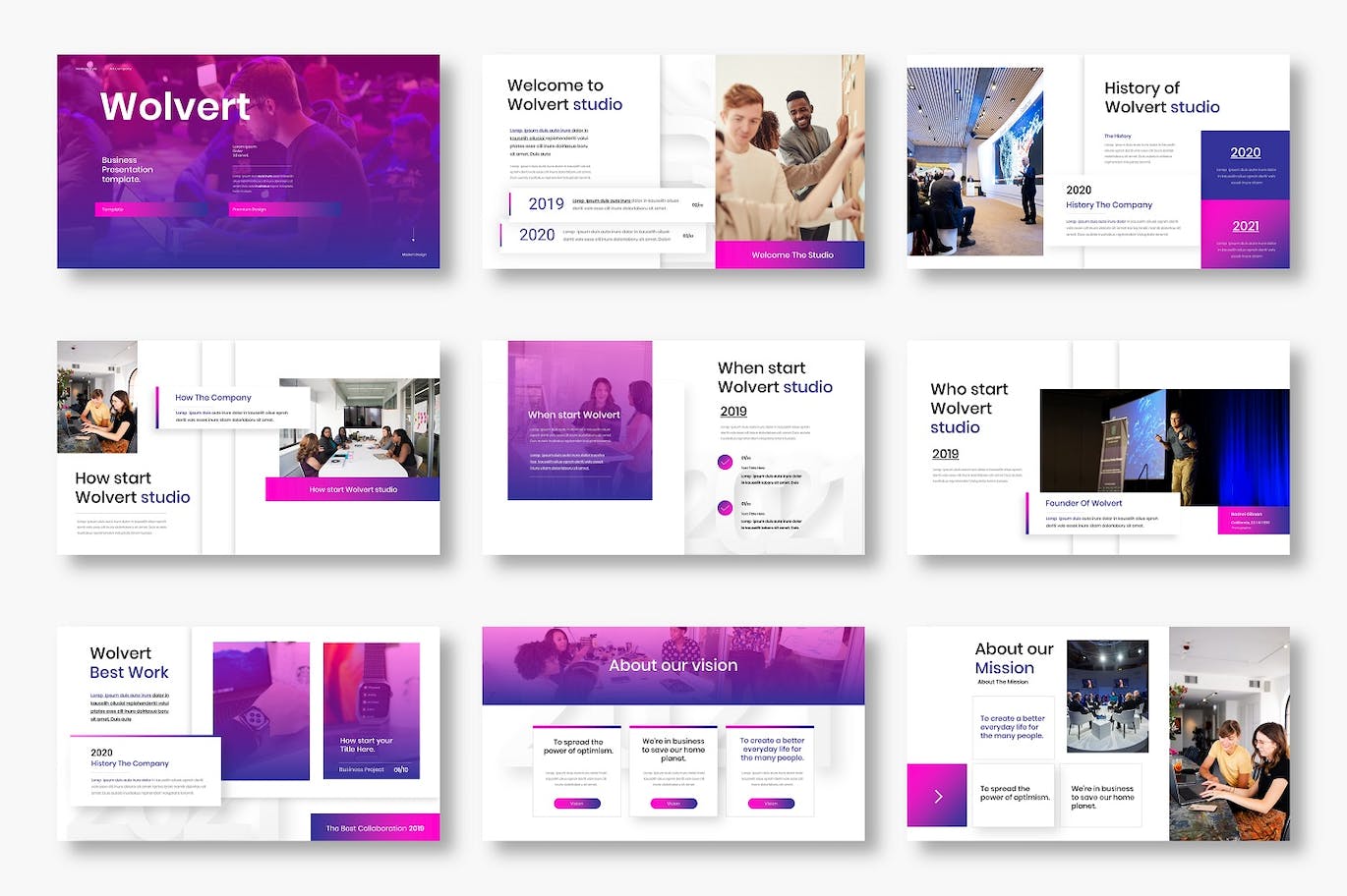 有效商业营销PowerPoint演示文稿模板 Wolvert – Business PowerPoint Template