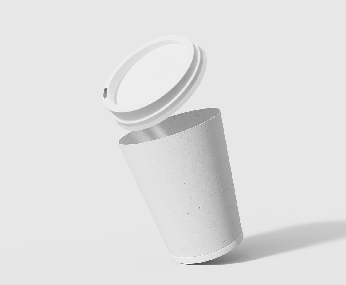 一次性纸质咖啡杯包装样机模板 Paper Coffee Cup Mockup