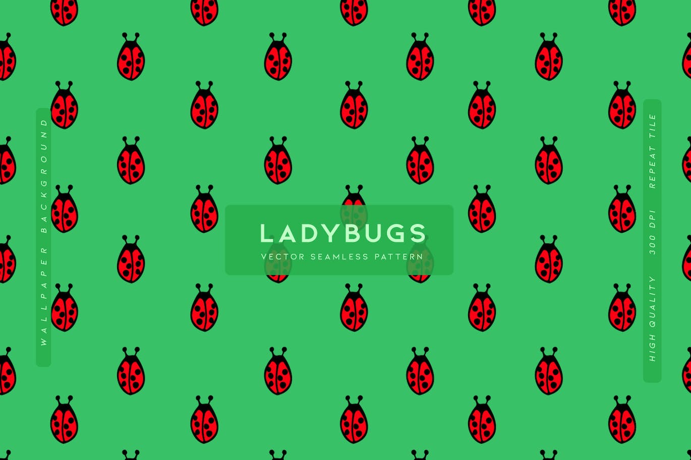 瓢虫无缝图案设计 Ladybugs