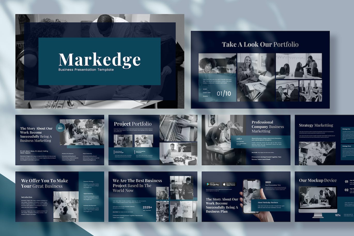 商业运营与供应链管理Keynote幻灯片模板 Markedge &#8211; Business Presentation Keynote Template