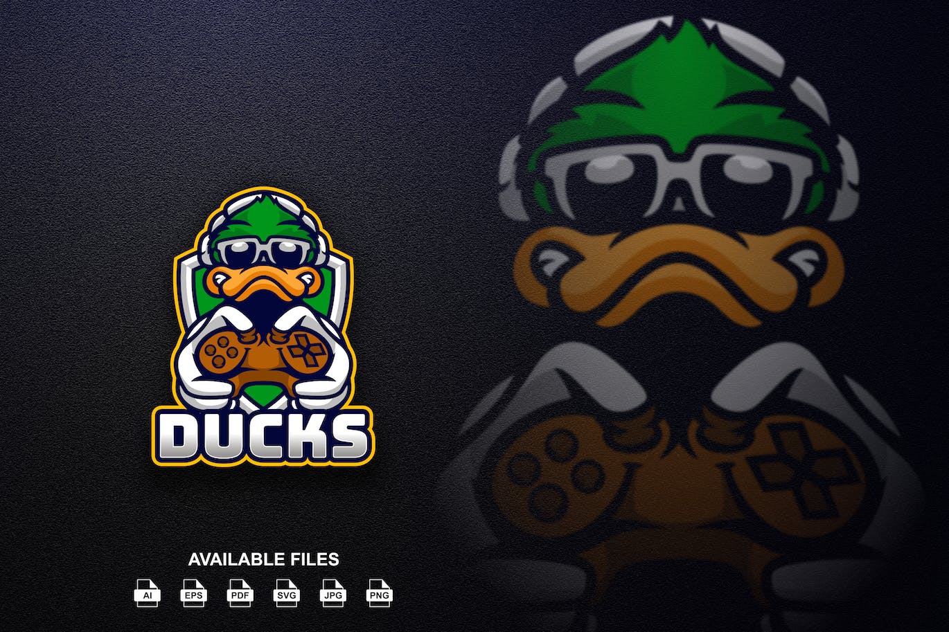 鸭子游戏Logo标志设计模板 Duck Gaming Logo