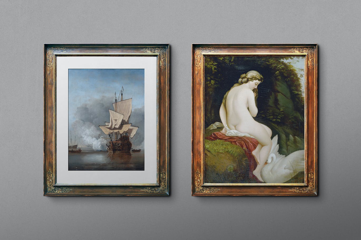 40&#215;50旧古董作品画框相框样机模板 Frame Mockup 40 x 50 Old Antique