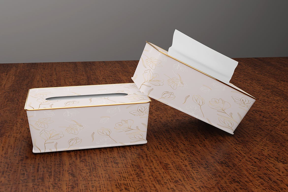 抽纸纸巾盒实物包装样机 Tissue Box Mockup