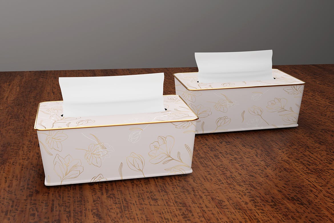 抽纸纸巾盒实物包装样机 Tissue Box Mockup