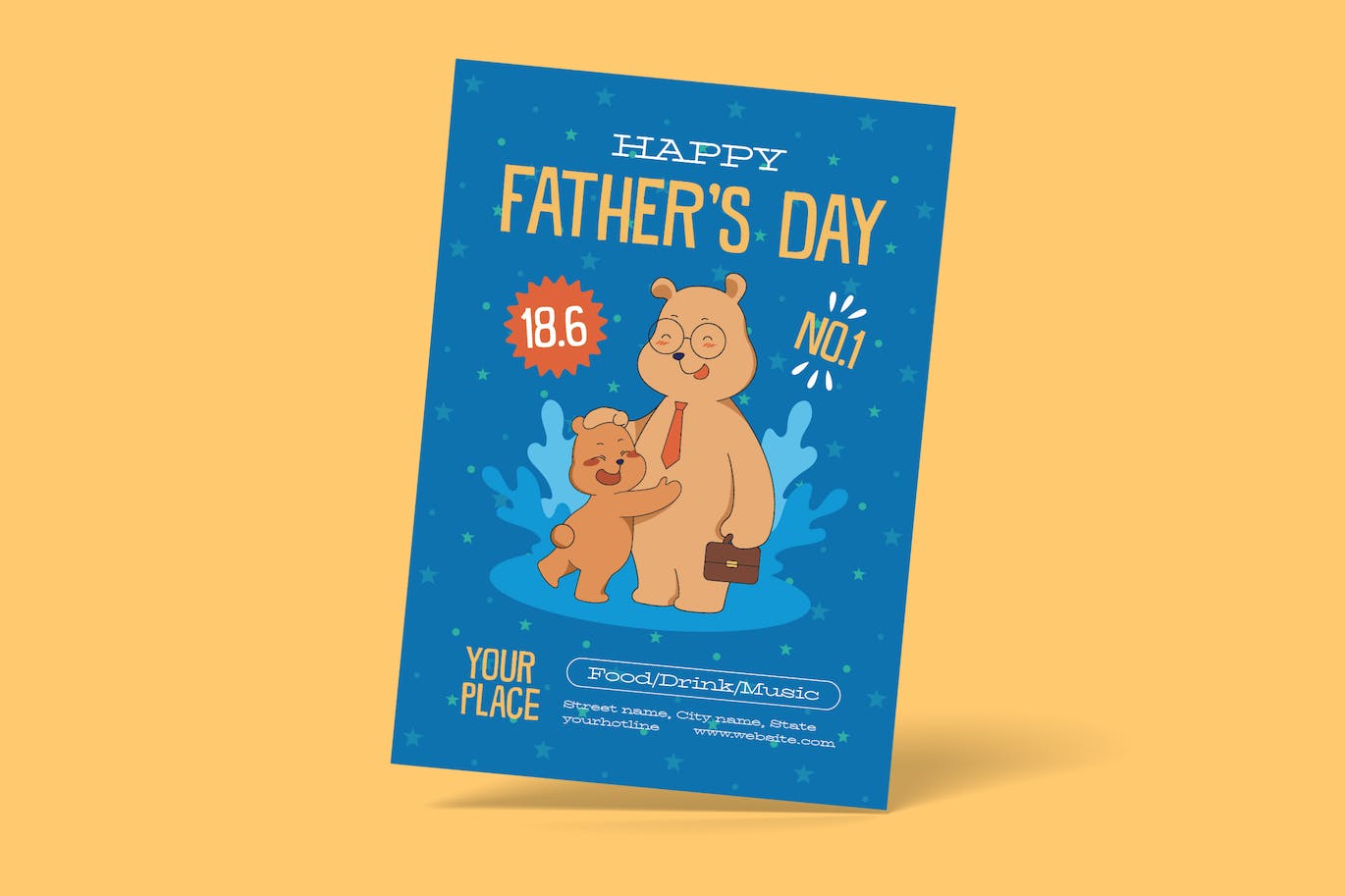 父亲节特别庆典传单模板下载  Father&#8217;s Day Flyer