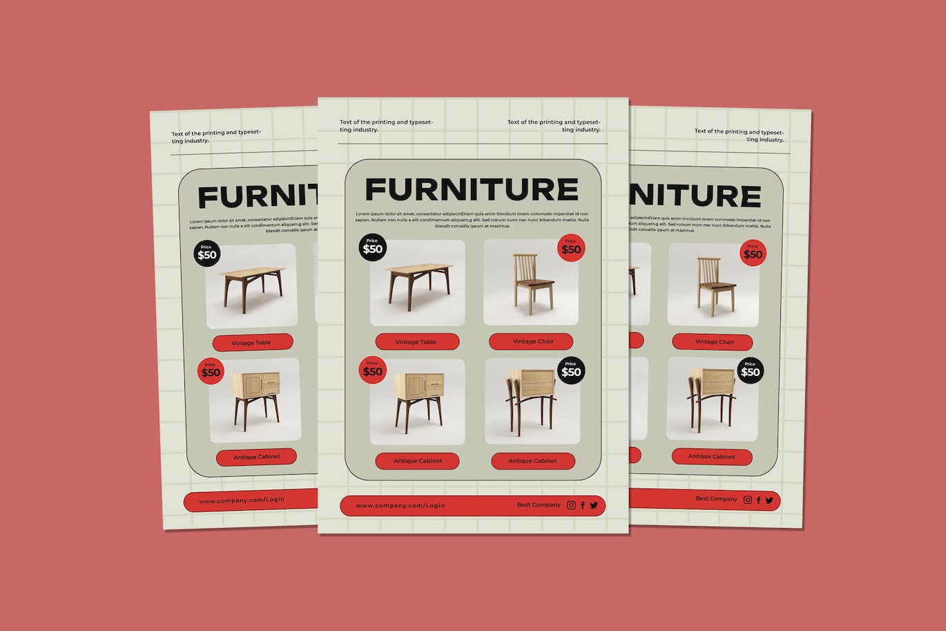 家具特卖会宣传单PSD素材  Furniture Collection Flyers