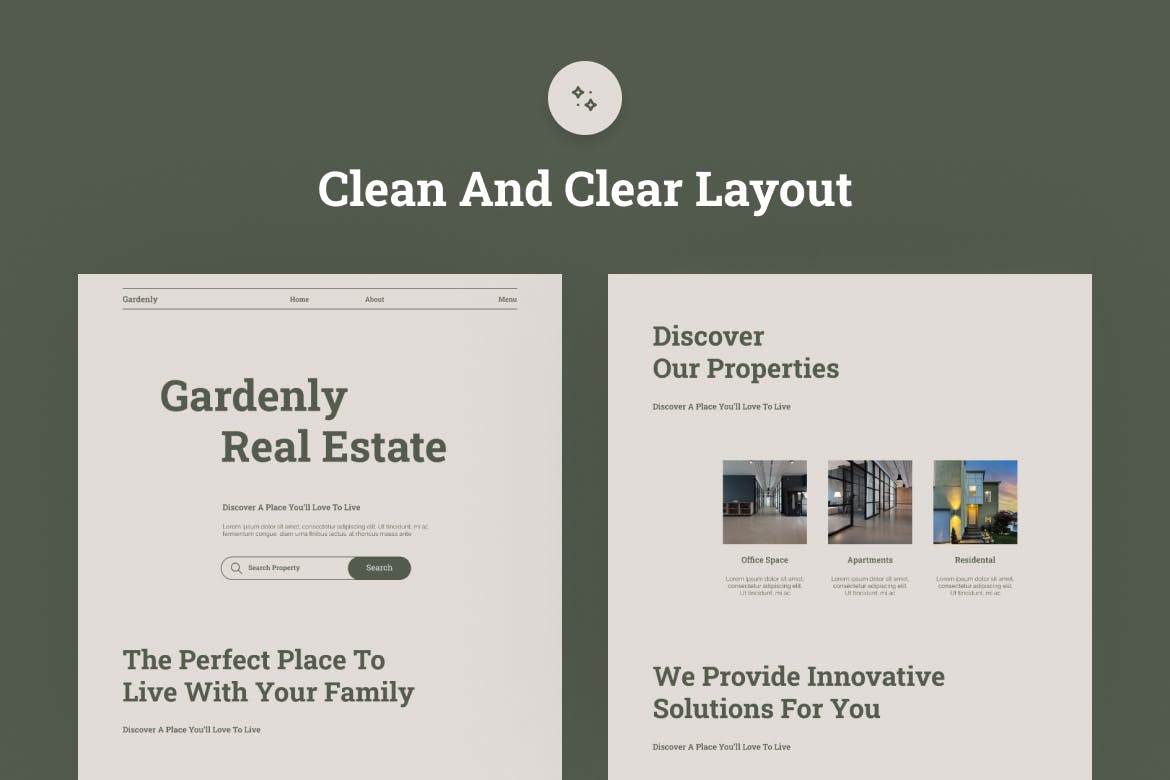 房地产网站着陆页Figma模板 Gardenly Gray Real Estate Landing Page Figma