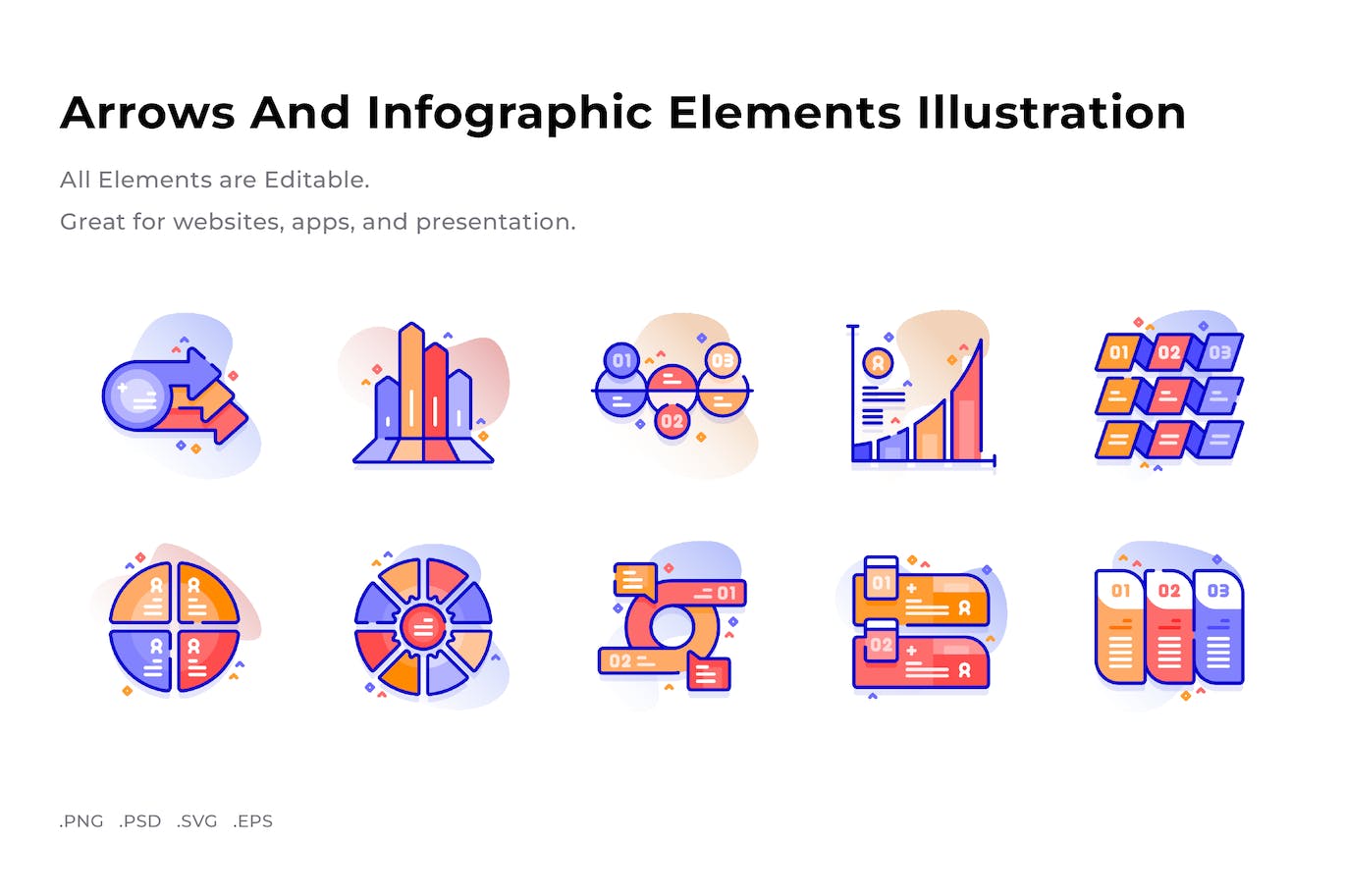 箭头和信息学元素矢量插画 Arrows And Infographic Elements Illustration