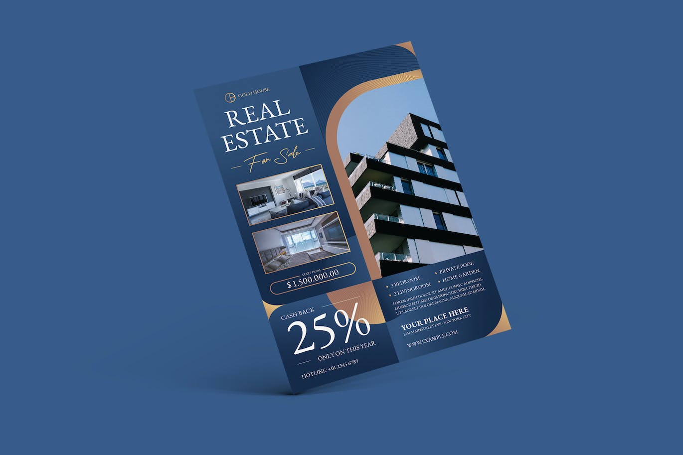 现代房地产推广传单模板 Modern Real Estate Flyer Template