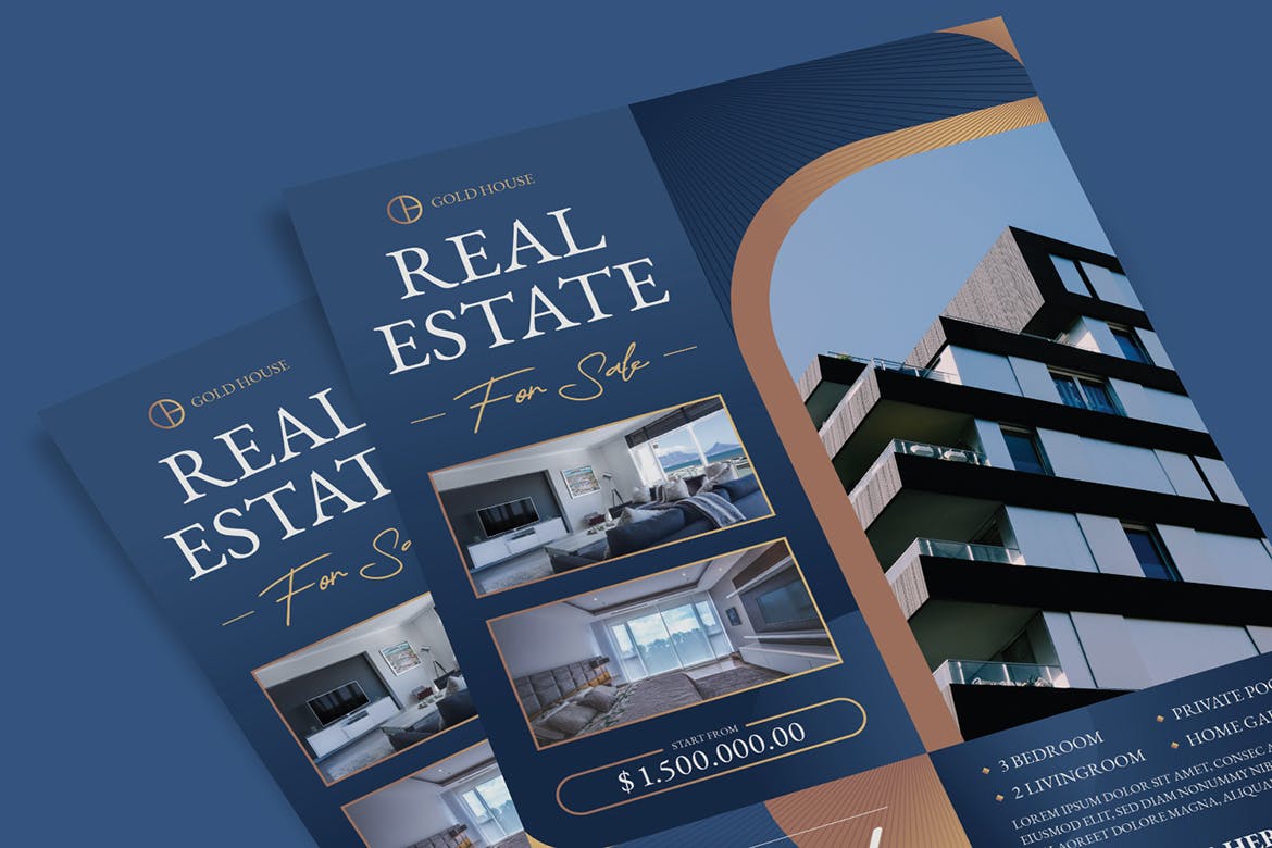 现代房地产推广传单模板 Modern Real Estate Flyer Template