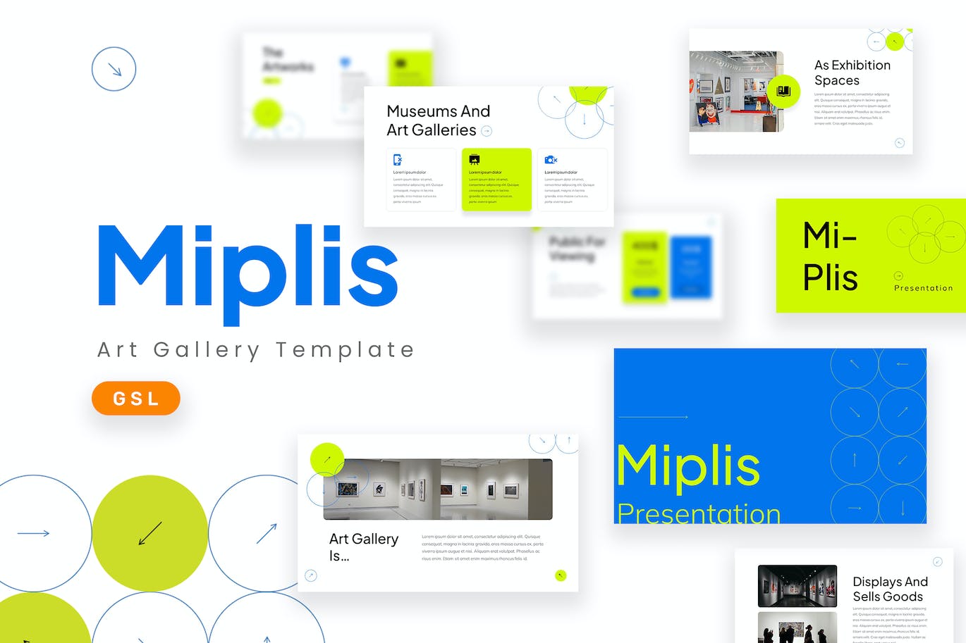 艺术展览创意呈现谷歌幻灯片创意模板 Miplis &#8211; Google Slides Template