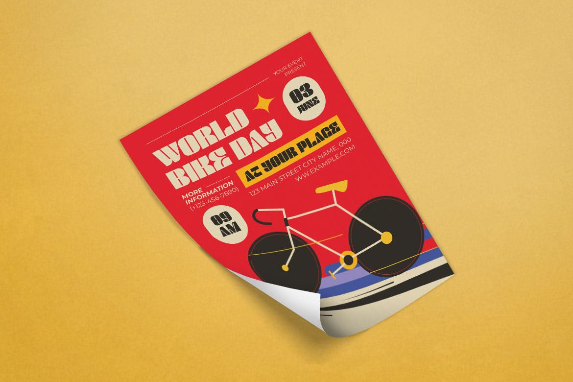 世界自行车日传单模板  World Bike Day