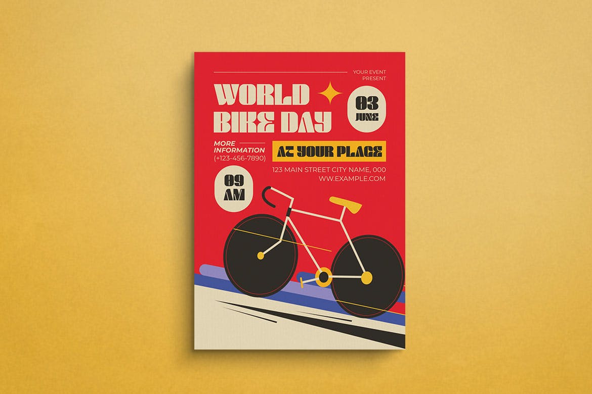 世界自行车日传单模板  World Bike Day