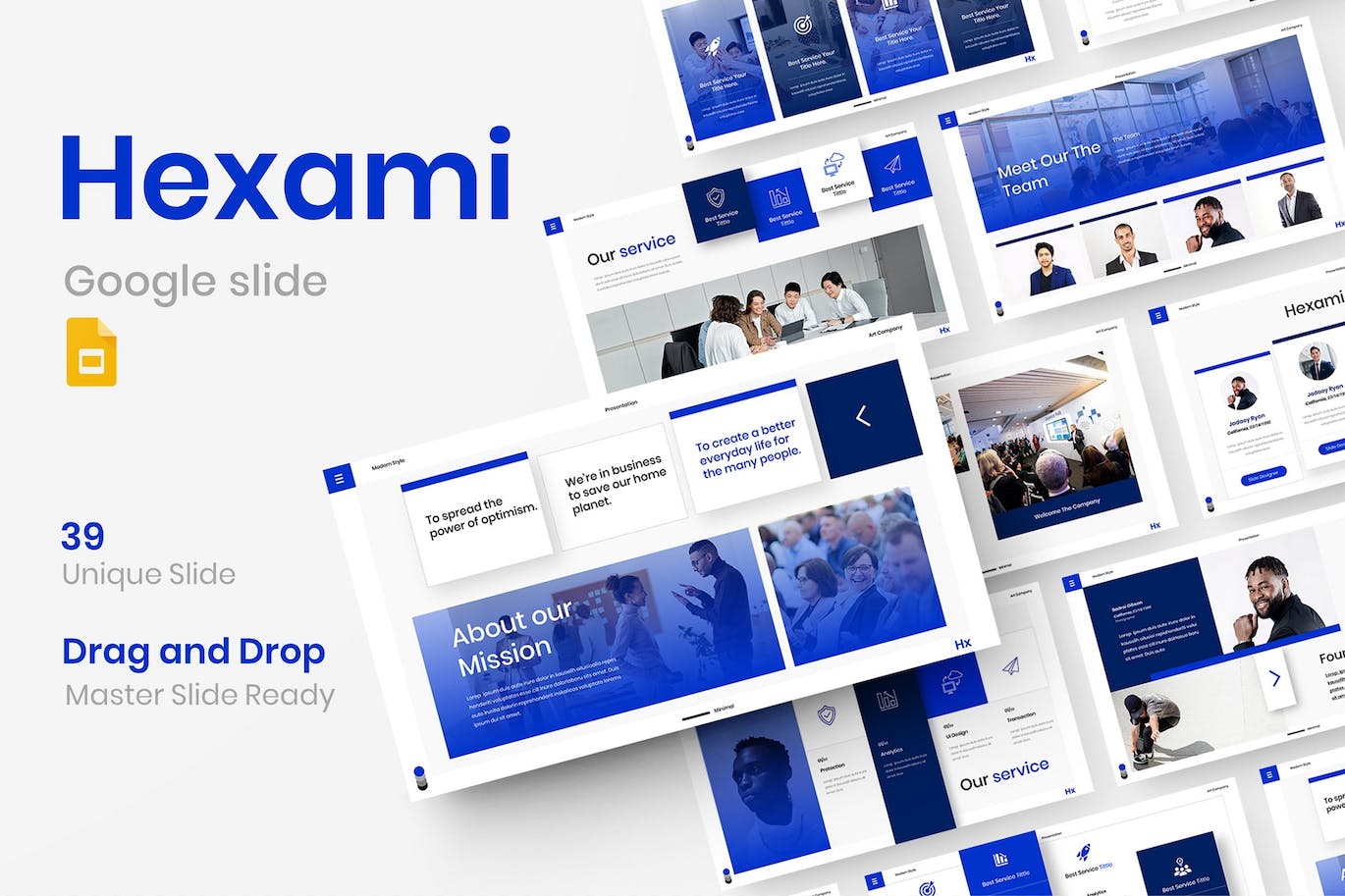 卓越商业团队谷歌幻灯片模板下载 Hexami &#8211; Business Google Slide Template