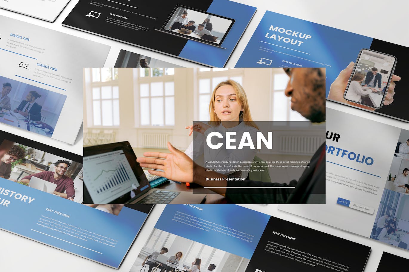 强大商业品牌Keynote幻灯片演示文稿模板 Cean &#8211; Business Presentation Keynote Template