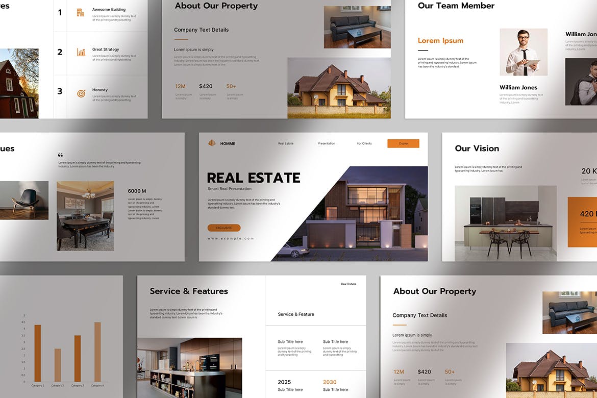 房地产幻灯片演示模板 Real Estate Presentation Template