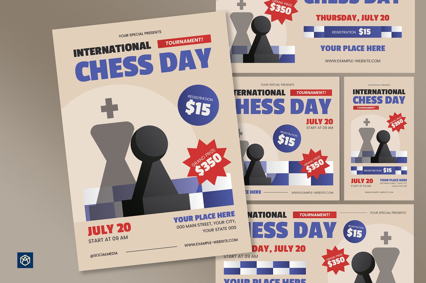 国际象棋日传单套装 International Chess Day Flyer Set