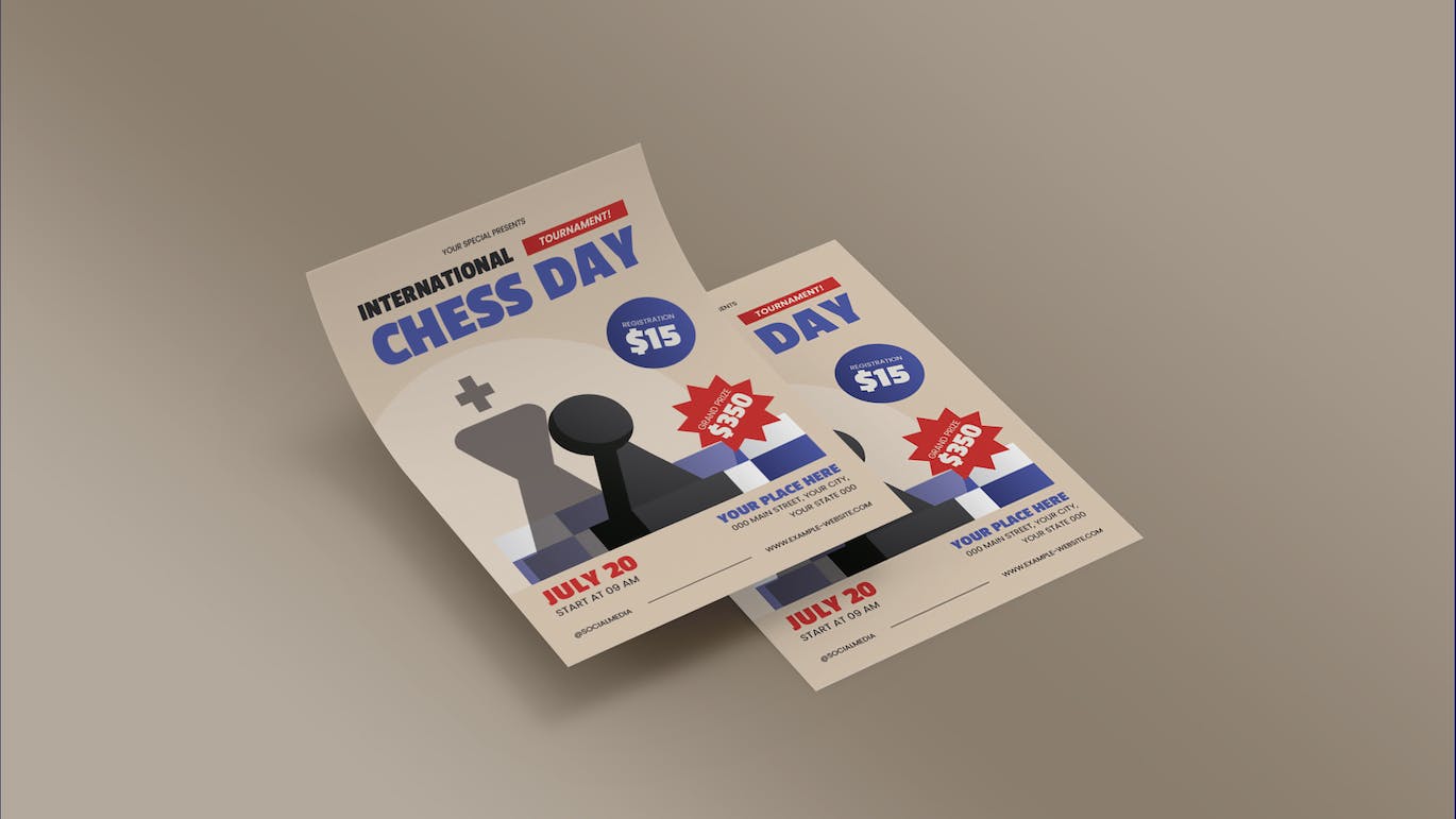 国际象棋日传单套装 International Chess Day Flyer Set