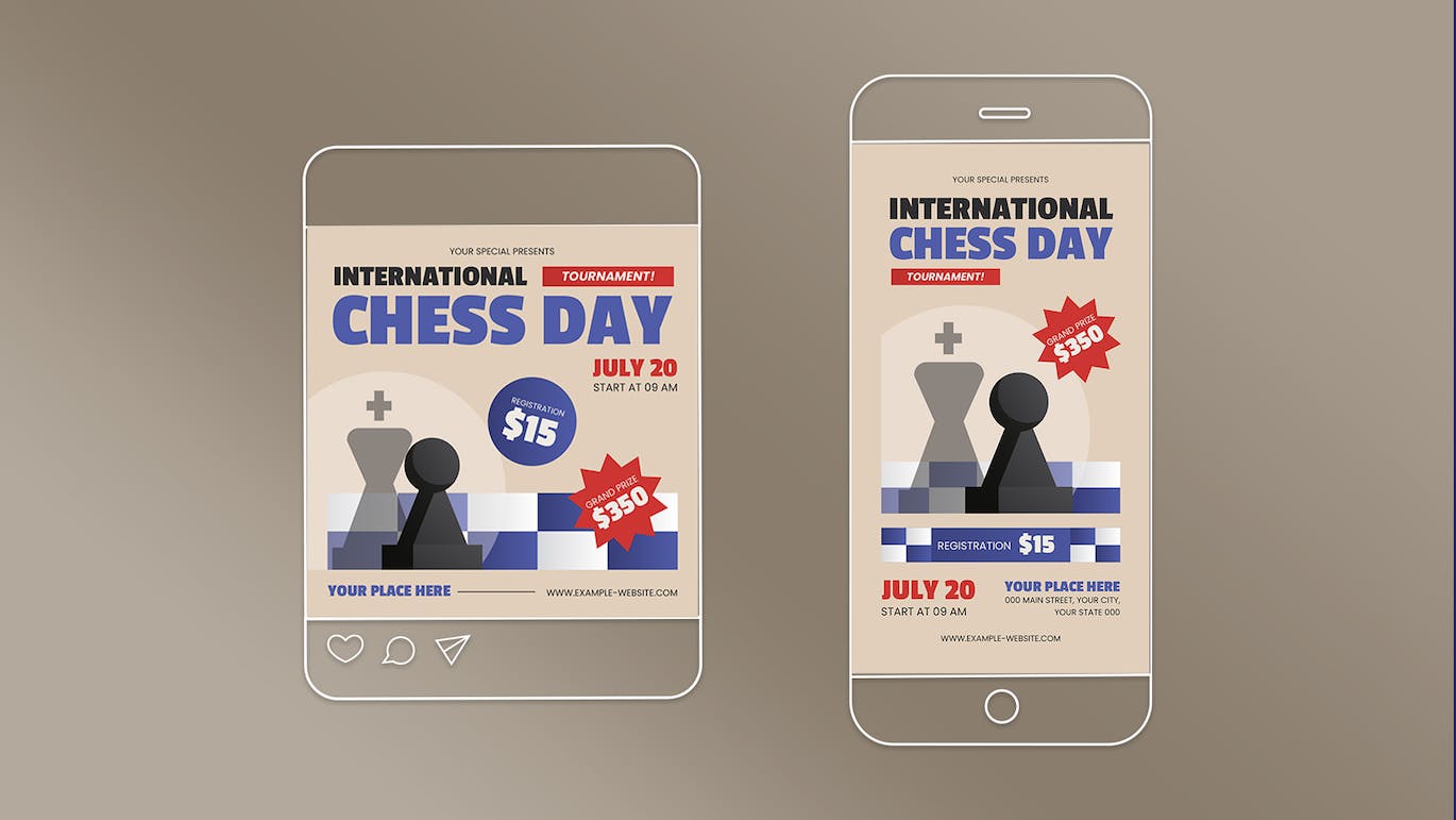 国际象棋日传单套装 International Chess Day Flyer Set