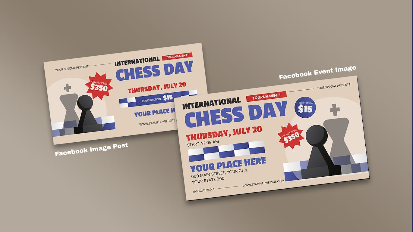 国际象棋日传单套装 International Chess Day Flyer Set