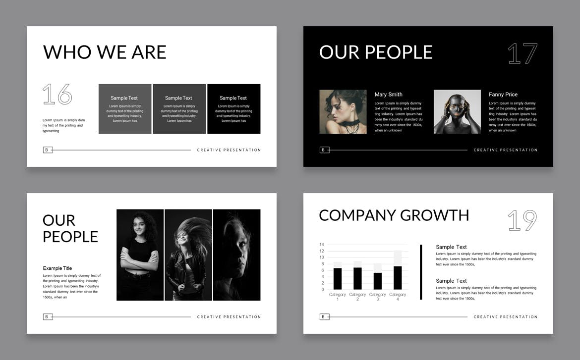 灰色和黑色商业 PowerPoint 演示文稿 Grey &#038; Black Business PowerPoint Presentation