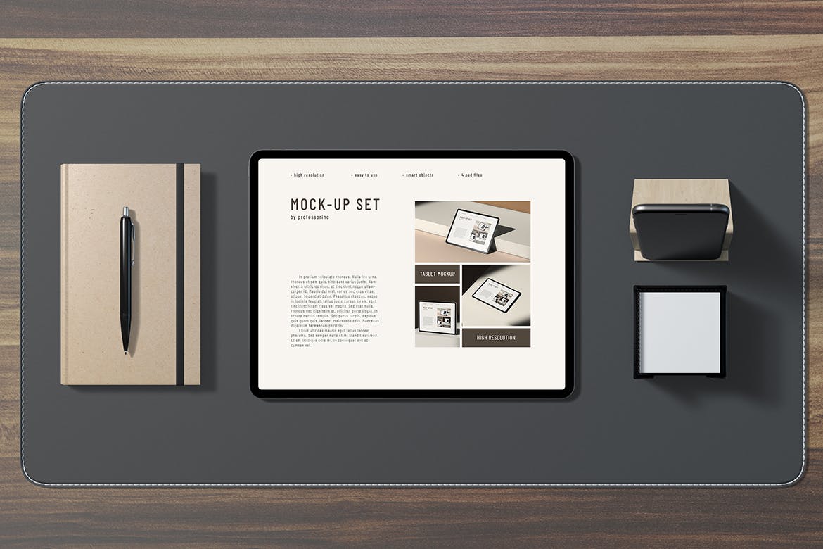 iPad 屏幕预览样机集 Landscape iPad Screen Mockup Set