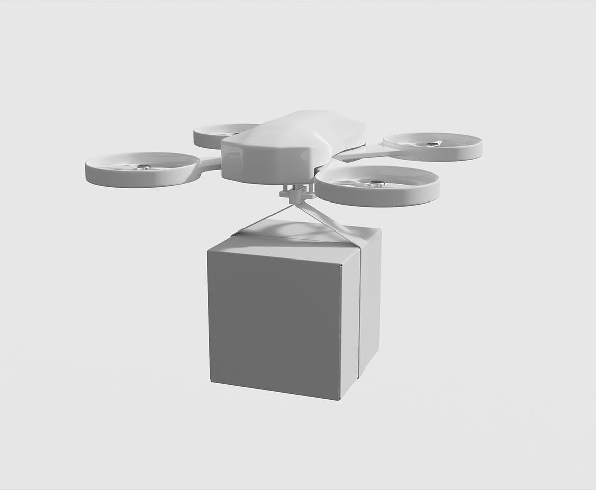 送货无人机样机 Delivery Drone Mockup