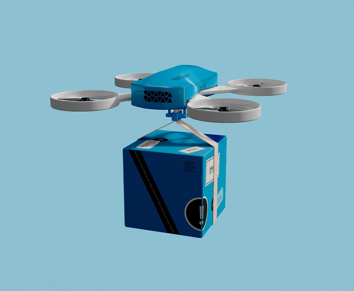 送货无人机样机 Delivery Drone Mockup