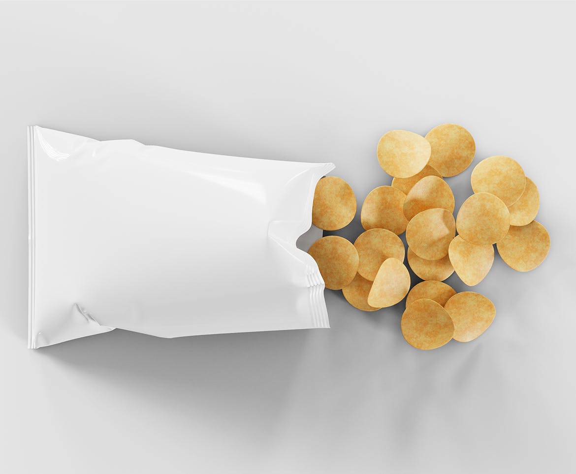 薯片充气食品包装样机 Potato Chips Packaging Mockup