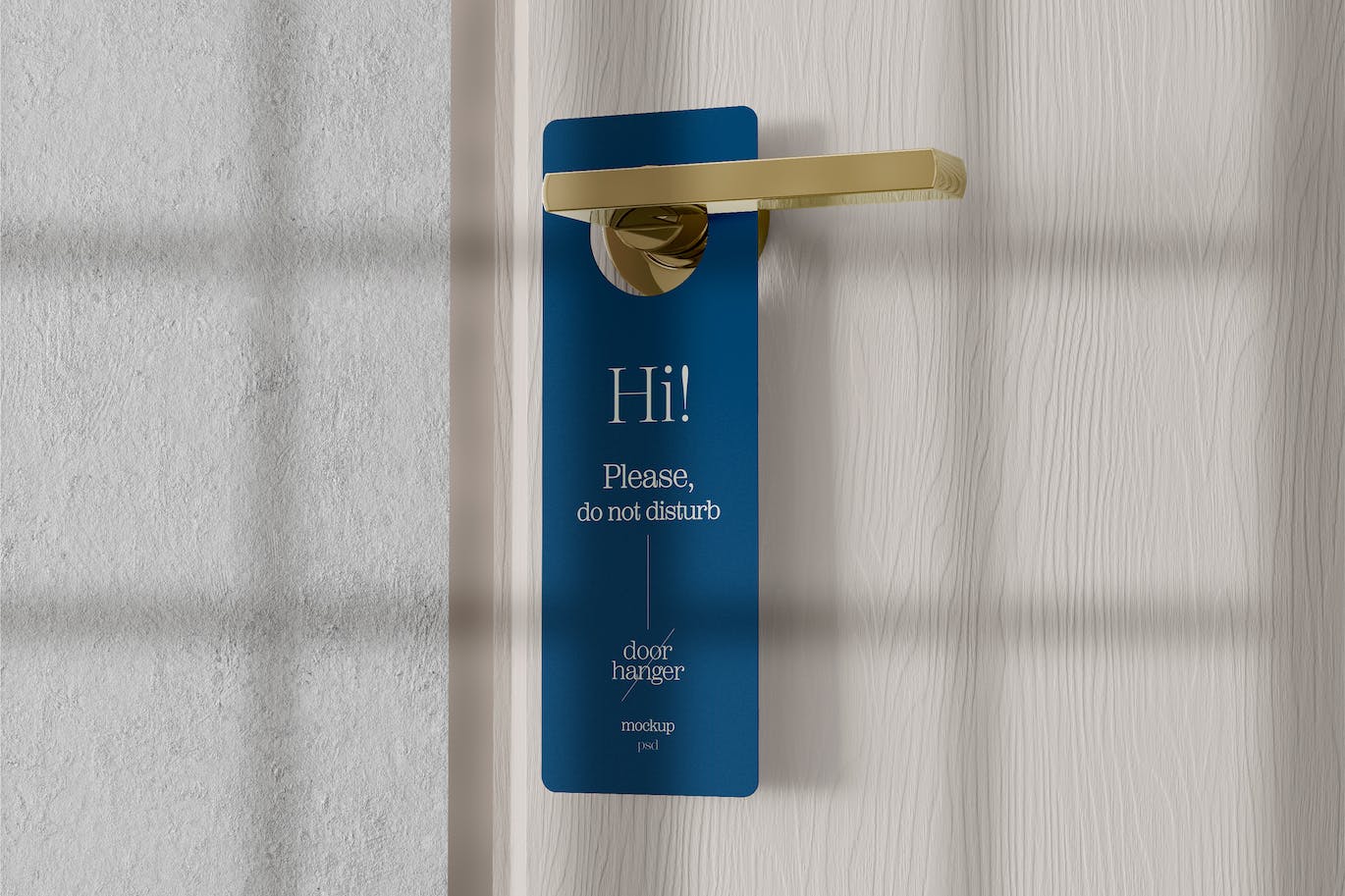 长方形门挂提示牌设计预览样机 Door Hanger Mockup