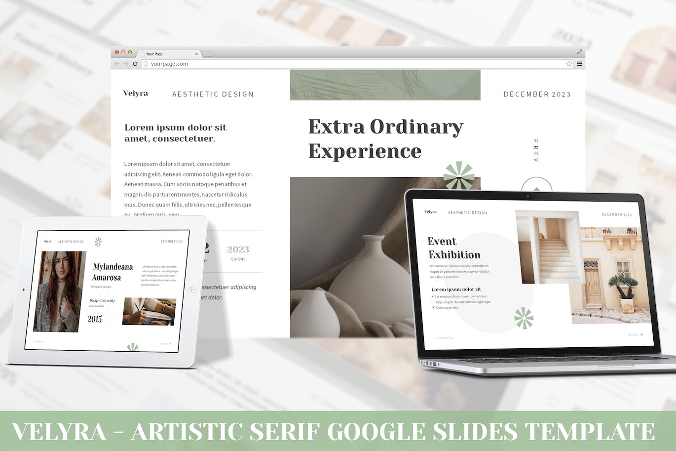 艺术探索演示谷歌幻灯片演示文稿模板 Velyra &#8211; Artistic Serif Google Slides Template