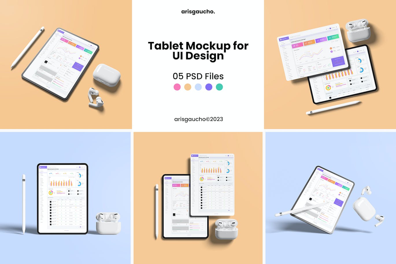 用于UI设计的平板电脑样机 Tablet Mockup for UI Design