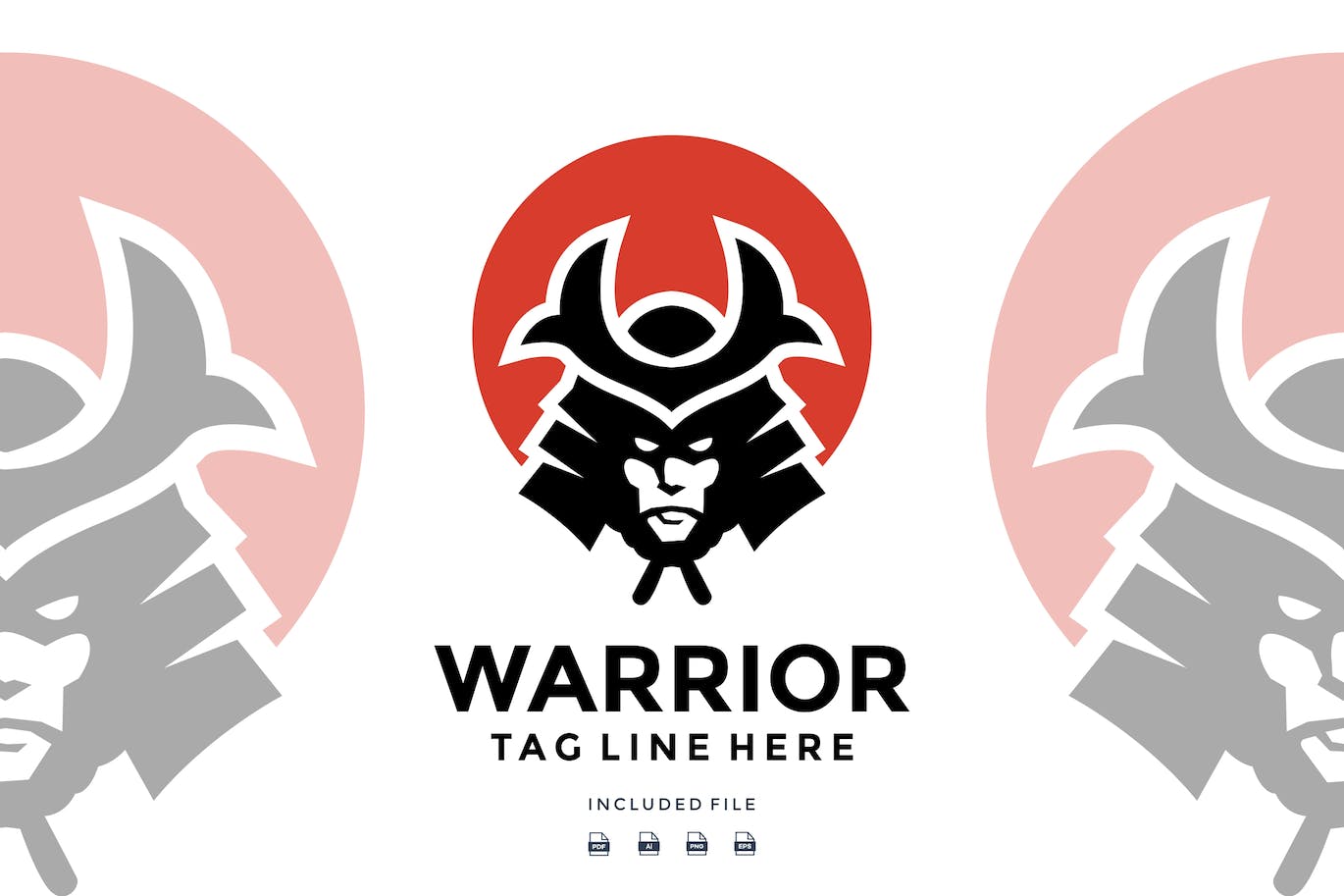 头盔武士标志Logo设计模板 Samurai Warrior icon