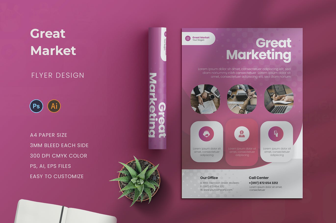 企业营销智能决策海报设计模板 Great Market Flyer