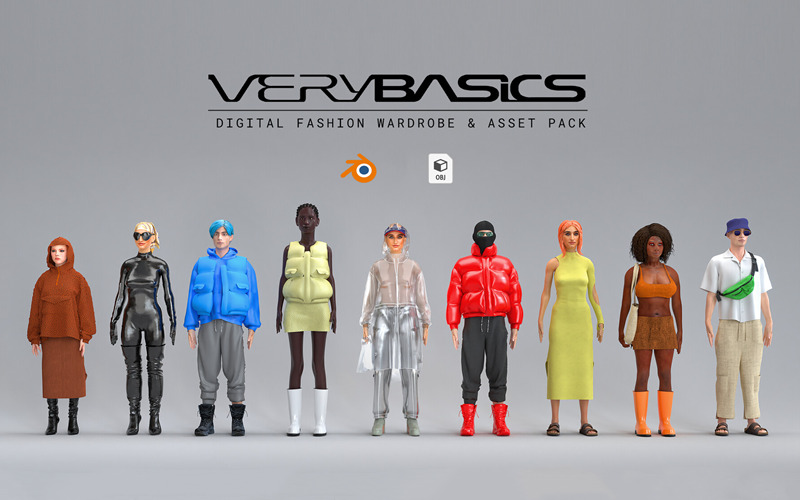 三维人物服装配饰3D模型 Digital Fashion VERYBASICS_