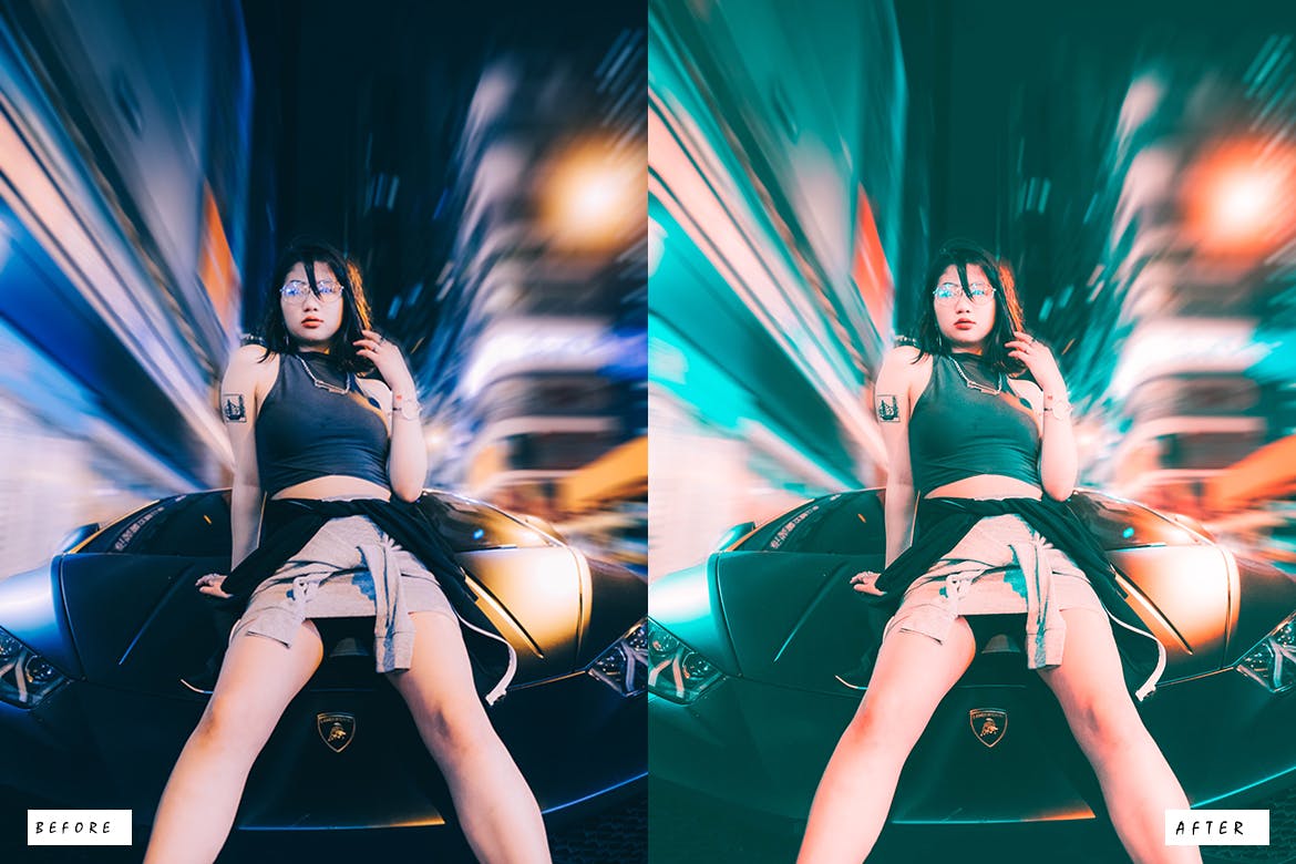 15 个霓虹灯街头摄影照片后期调色高级 Lightroom 预设 15 Neon Premium Lightroom Presets