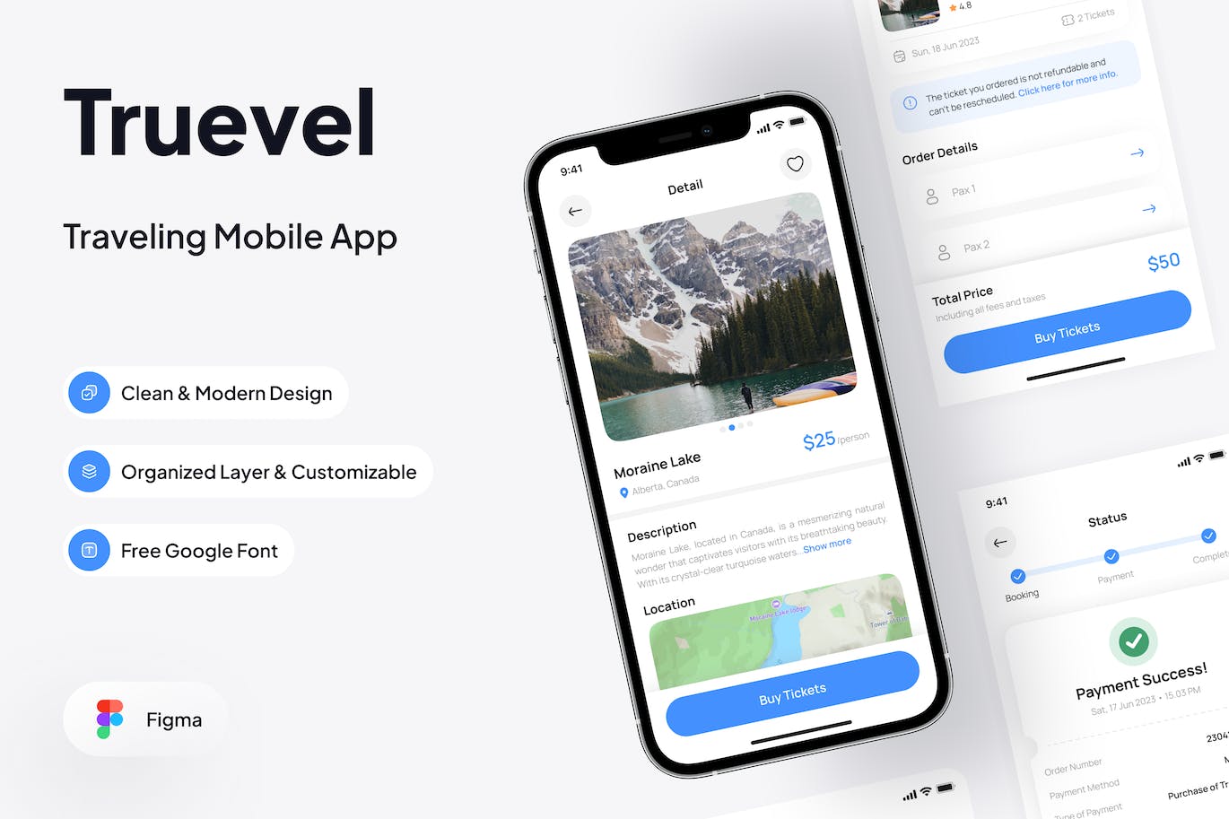 旅行APP设计模板 Truevel &#8211; Detail Page