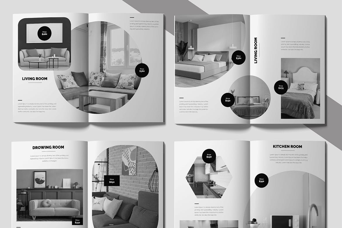 室内设计产品目录设计模板 Interior Design Catalog Layout