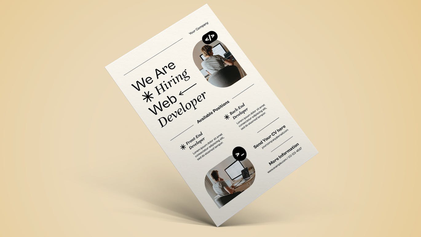 白色简约风招聘传单套装 003 White Minimalist Hiring Flyer Set 003