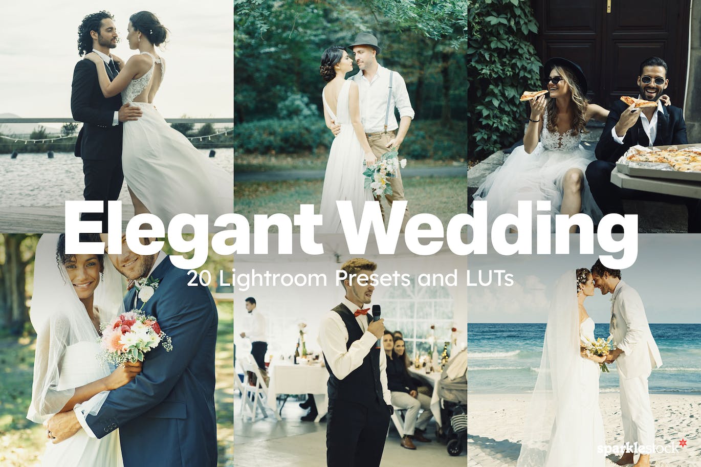 20 个婚礼婚纱摄影后期处理 Lightroom 预设和 LUT 20 Elegant Wedding Lightroom Presets and LUTs